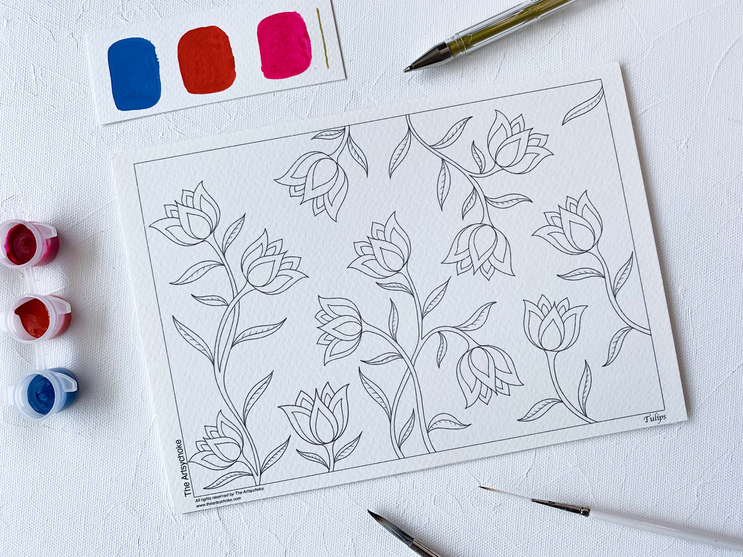 Tulips DIY Gouache Painting