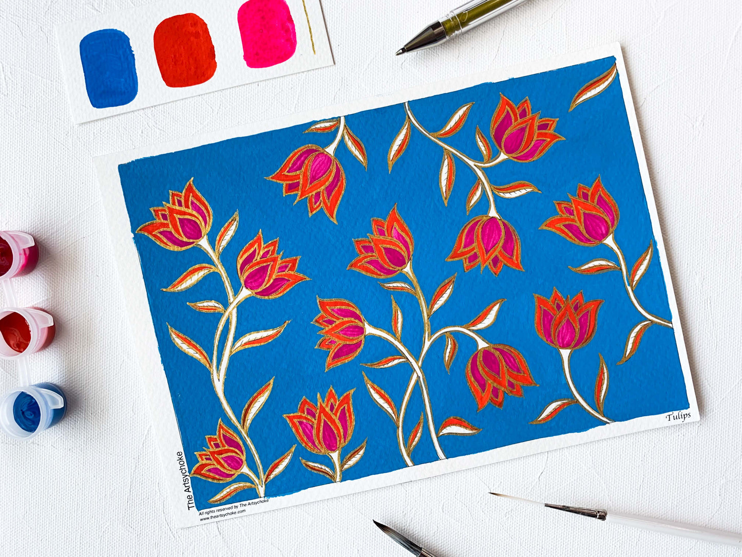 Tulips DIY Gouache Painting