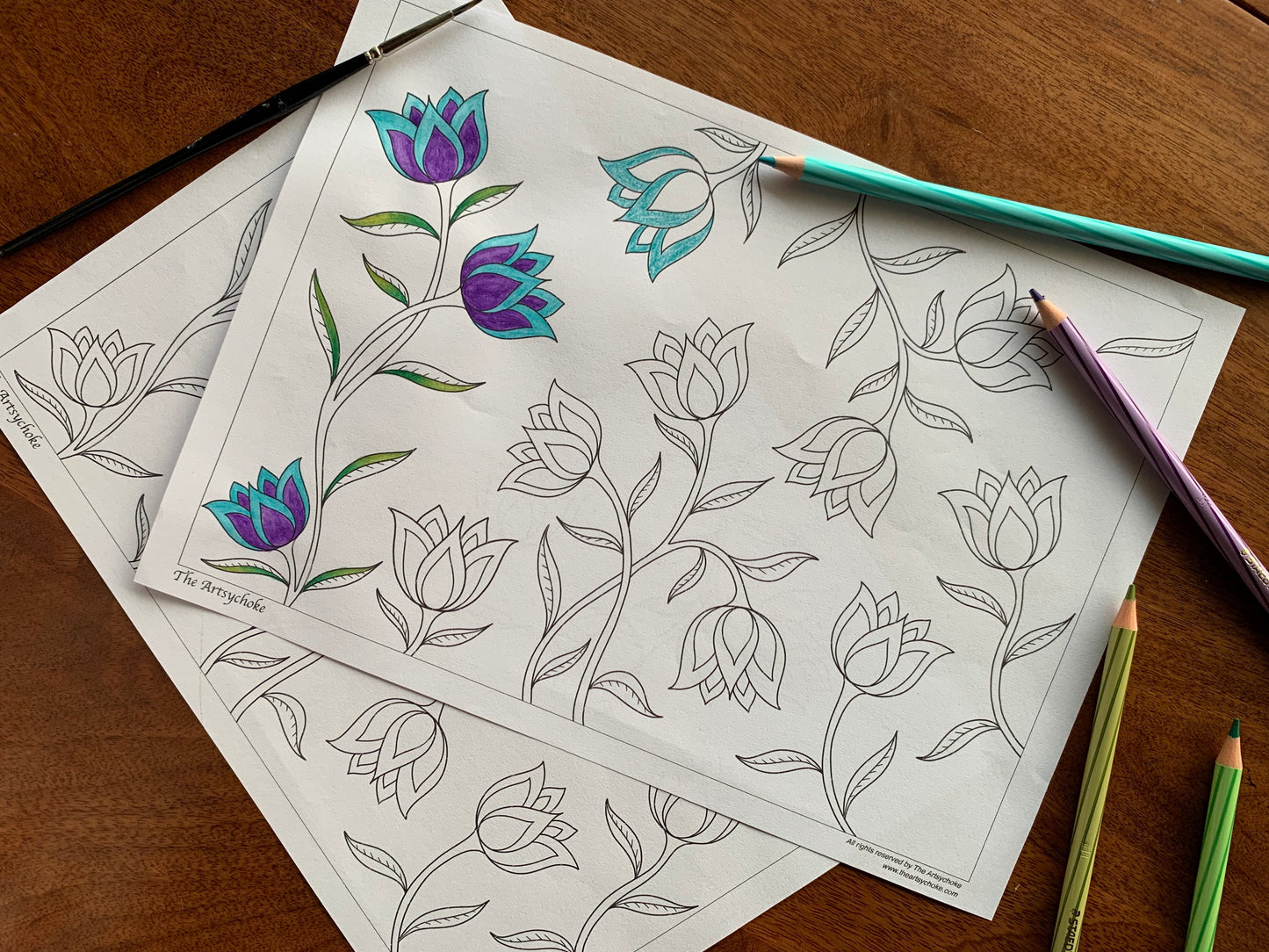 Tulips Colouring Sheet