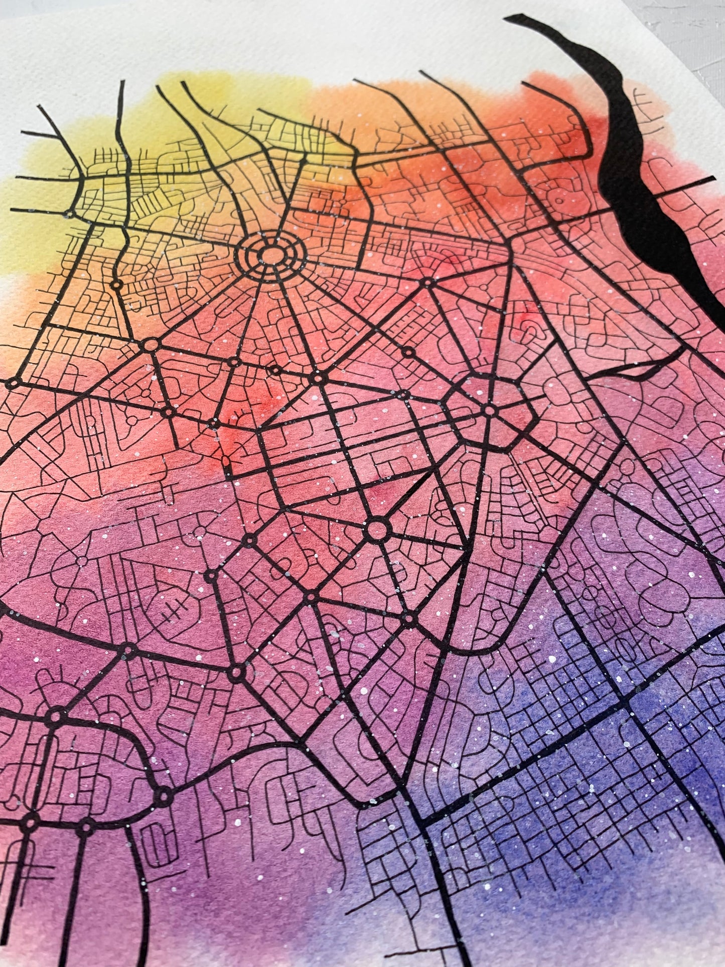 New Delhi Map Poster Illustration