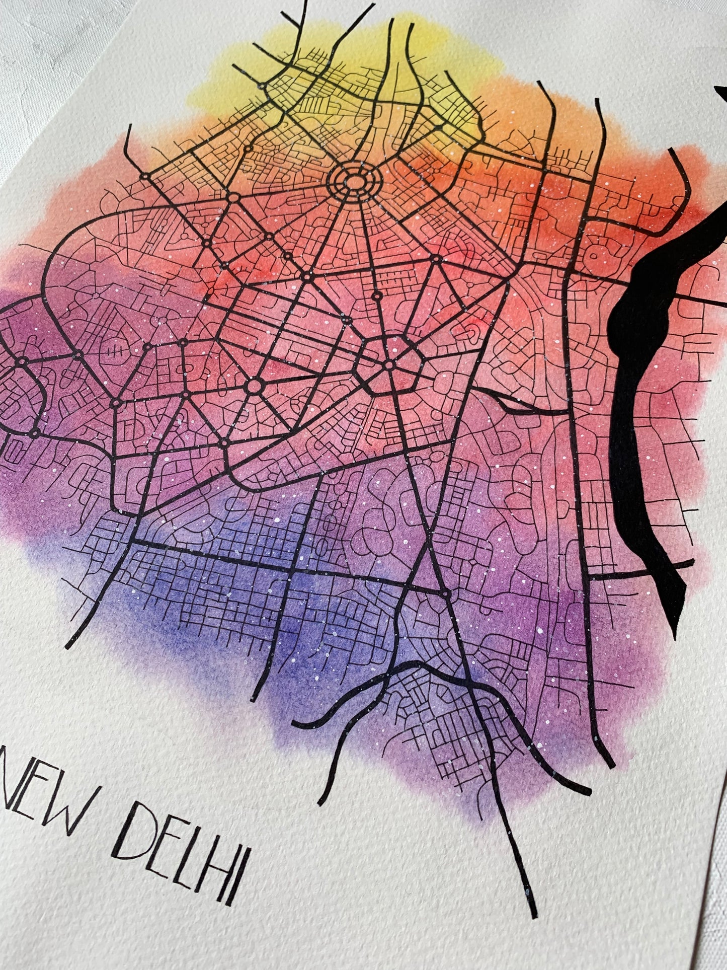 New Delhi Map Poster Illustration