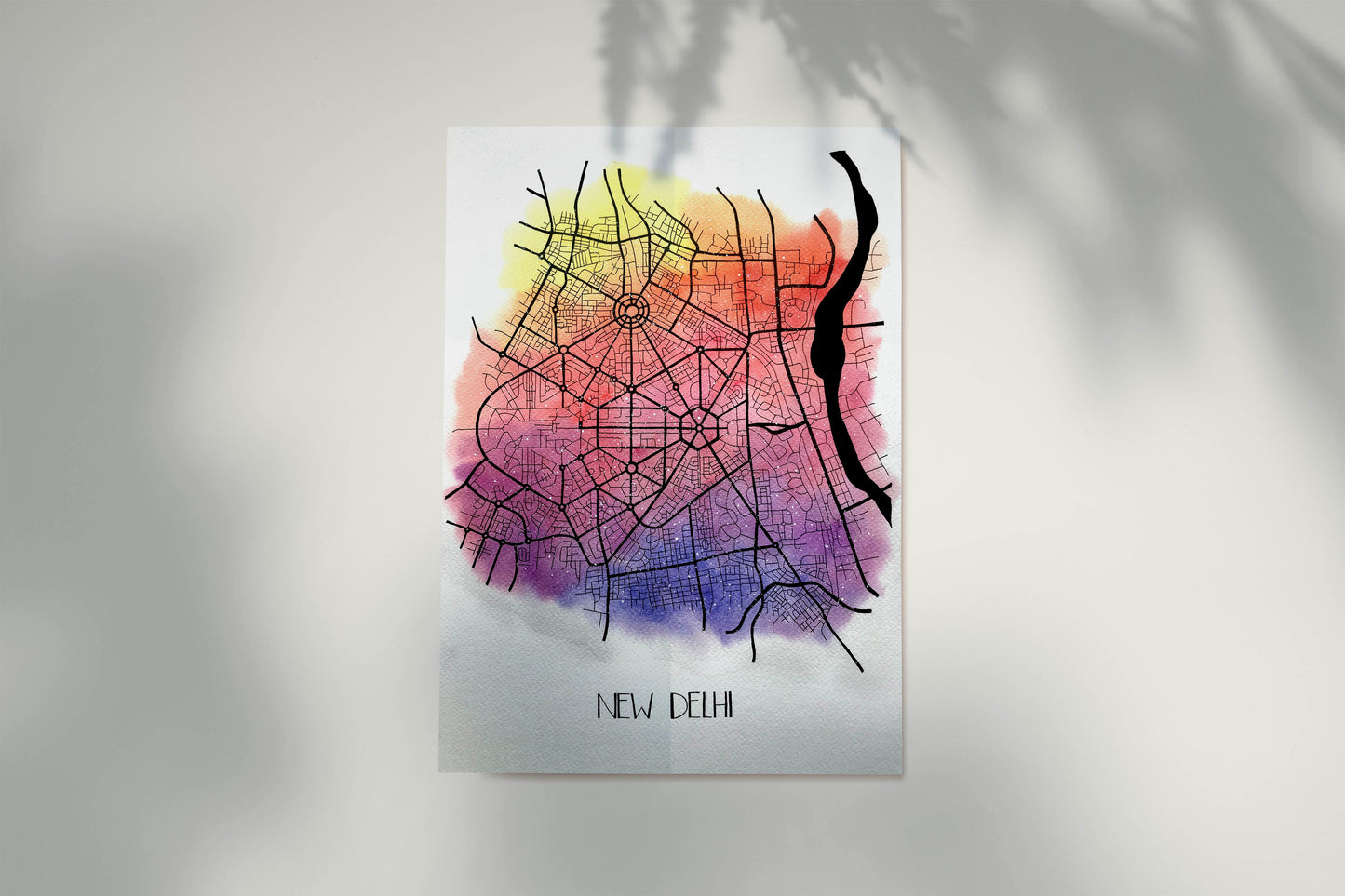 New Delhi Map Poster Illustration