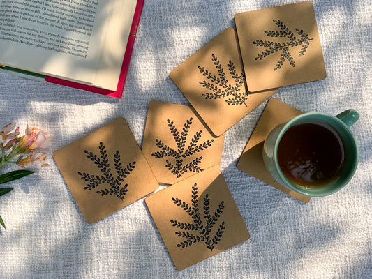 Black Garden Coasters - Set of 6